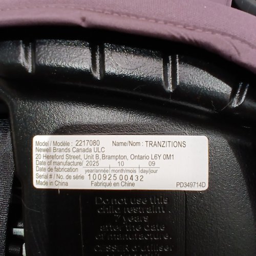 GRACO TRANZITIONS 3-IN-1 LIGHTWEIGHT ADJUSTABLE HEIGHT HARNESS BOOSTER CAR SEAT WITH CUP HOLDERS - 100LBS MAX - PURPLE (MODEL: 2217080) image 2