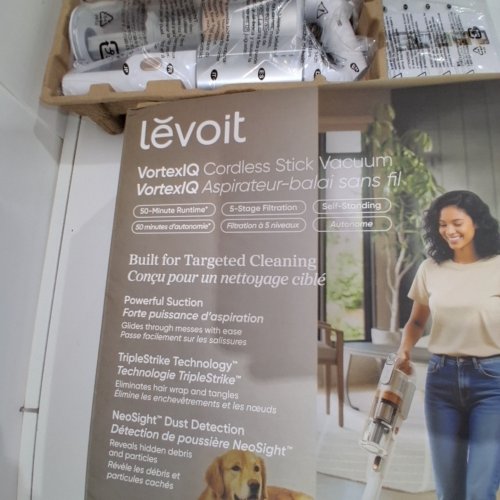 LEVOIT VORTEXIQ CORDLESS STICK VACUUM - WHITE/GOLD image 3