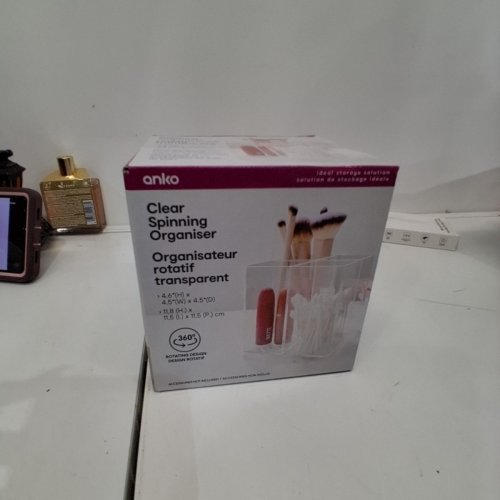 ANKO CLEAR SPINNING ORGANISER - 4.6"H X 4.5"W X 4.5"D - CLEAR image 2
