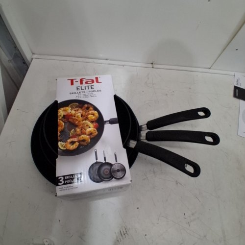 3PC TFAL TITANIUM NON-STICK SKILLET SET - 8" / 9.75" / 11.25" - BLACK (MODEL: 9988999) image 5