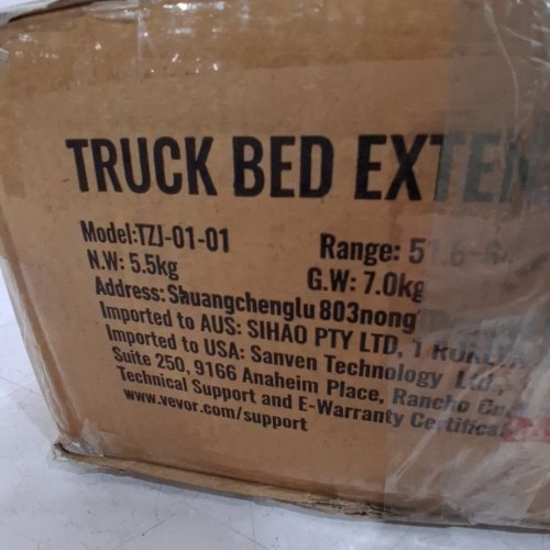 ALUMINUM ADJUSTABLE LENGTH TRUCK BED EXTENDER - 51.6" 64" - BLACK (MODEL: TZJ-01-01) image 7
