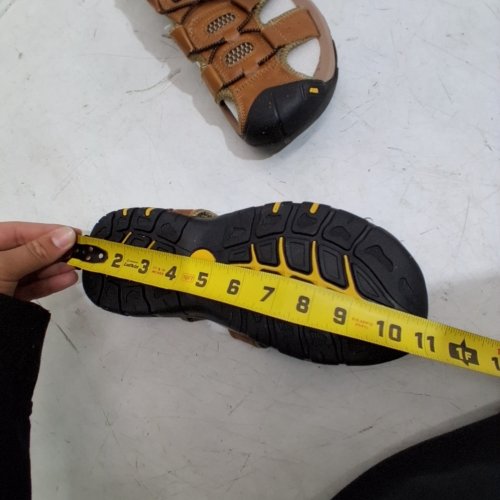 MENS FASHION CLOSED TOE LEATHER HIKING SALDALS - 10.5'' - BROWN image 3