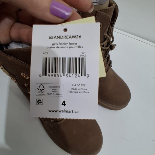 GIRL'S GEORGE LACE-UP COMBAT BOOTS - SIZE 4 - BROWN (STYLE: 65ANDREAW26) image 2