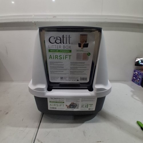 CATIT AIRSIFT LITTER PAN - JUMBO - 19.5" X 18" X 22.5" - GREY/WHITE image 2