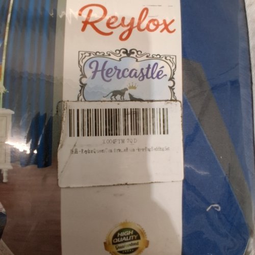 9PC REYLOX VINTAGE BEDSPREAD, PILLOWCASE AND CURTAIN BEDROOM SET - QUEEN - BLUE FEATHER image 2