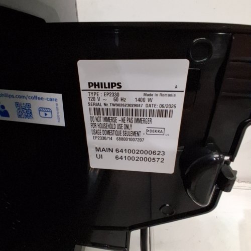PHILIPS 2300 SERIES LATTEGO FULLY AUTOMATIC COFFEE & ESPRESSO MAKER WITH BUILT-IN MILK FROTHER & GRINDER - BLACK (MODEL: EP2330) image 8
