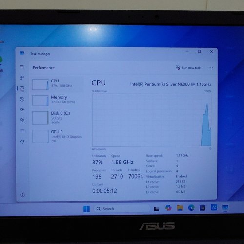 ASUS 14" FHD LAPTOP WITH INTEL PENTIUM SILVER N6000, 4GB RAM, 128GB SSD, WINDOWS 11 HOME (MODEL: L410KA) image 5