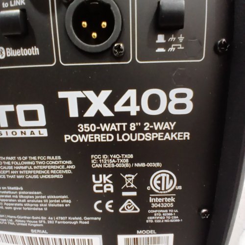 ALTO 350W 8" POWERED PA SPEAKER WITH BLUETOOTH, 2-CHANNEL MIXER & LINE LEVEL FOR MOBILE DJS AND MUSICIANS - BLACK (MODEL: TX408) image 7