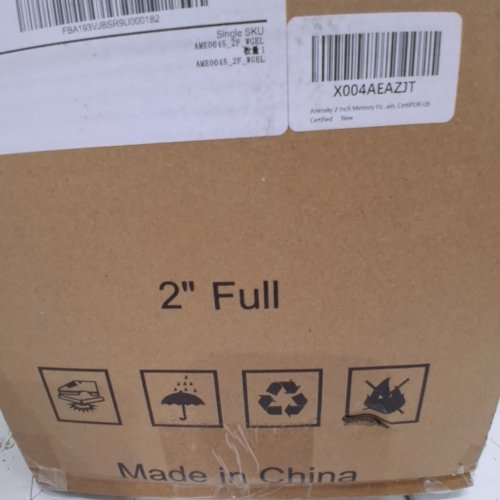 AIRENSKY COOLING GEL INFUSED HIGH DENSITY MEMORY FOAM MATTRESS TOPPER - FULL - 2" - WHITE (MODEL: AME0045_2F_WGEL) image 4