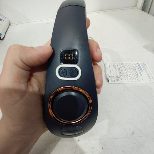 ADULT RECHARGEABLE NECK FAN WITH MISTING SETTINGS - NAVY image 2