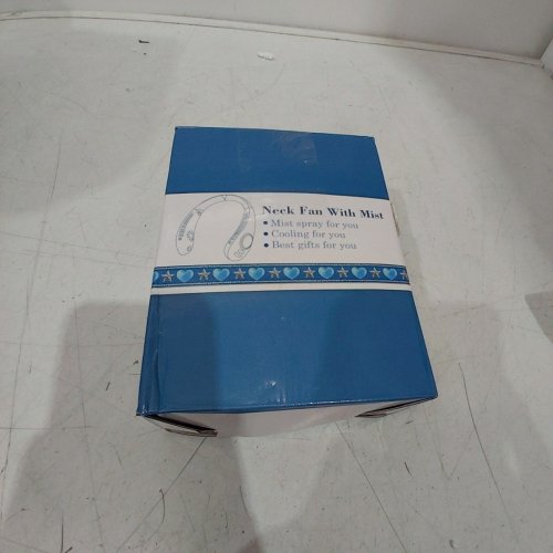 ADULT RECHARGEABLE NECK FAN WITH MISTING SETTINGS - NAVY image 4