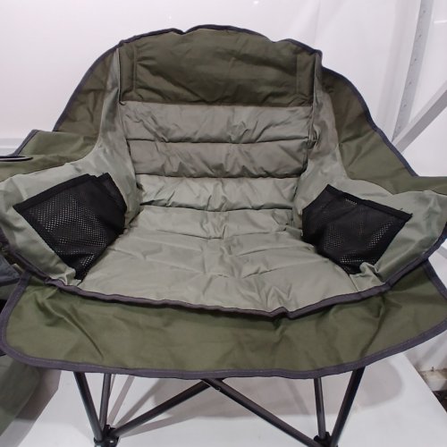 HEAVY DUTY SUPPORT PORTABLE FOLDING PADDED OVERSIZED CAMPING CHAIR WITH DUAL CUP HOLDERS & TRAVEL BAG - 450LBS CAPACITY - GREEN (MODEL: ZM2020XLD) image 2