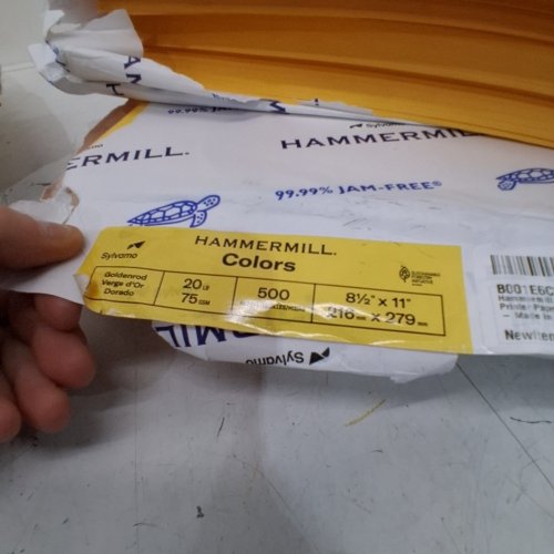 4 HAMMERMILL COLORED PRINTER PAPER - 20LBS/ 8.5" X 11" ~500 SHEETS EACH (~2000 SHEETS TOTAL) - GOLDENROD image 2