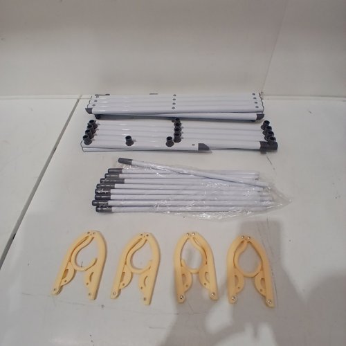 3-TIER FOLDING DRYING RACK - 35" X 11.8" X 37.6" - WHITE / GREY image 2