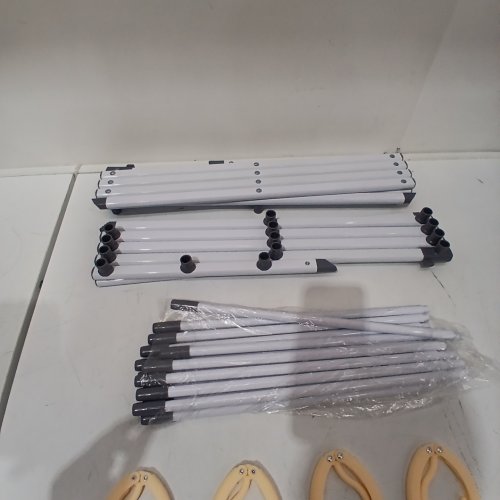 3-TIER FOLDING DRYING RACK - 35" X 11.8" X 37.6" - WHITE / GREY image 3