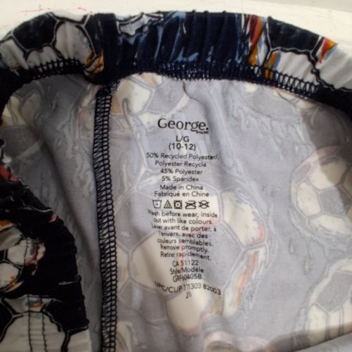 BOYS' GEORGE SOCCER BALL PRINT PANTS - LARGE (10-12) - NAVY (STYLE: GRF60405B) image 3