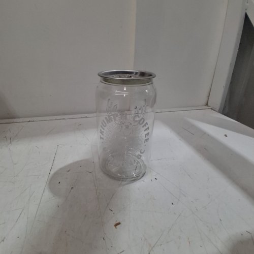 200PC "TRIMPH COFFEE VAROEH" BC PLASTIC CAN CUPS WITH LID - 330 ML - CLEAR image 2