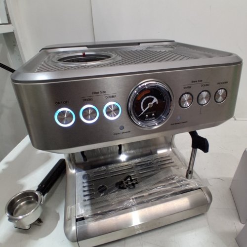 CHEFMAN CREMA SUPREME 15 BAR ESPRESSO MACHINE WITH MILK FROTHER - 30 GRIND SETTINGS, 3L REMOVABLE WATER TANK - STAINLESS STEEL - (MODEL: RJ54-G-SS-CA) image 2