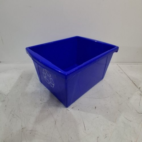 STOREX PLASTIC SMALL RECYCLING BIN - 4GAL - BLUE image 2