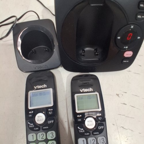 4PC VTECH DECT 6.0 HANDSET CORDLESS HOME PHONE ANSWERING SYSTEMS WITH ANSWERING MACHINE - BLACK (MODEL: CS6224-21) image 2