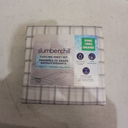 6PC SLUMBERCHILL COOLING SHEET SET - KING - GREY /BLUE/ WHITE PLAID (STYLE : 1796336) image 2