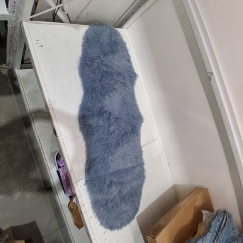 PLUSH SHAGGY RUNNER RUG -2FT X 5FT- BLUE image 2