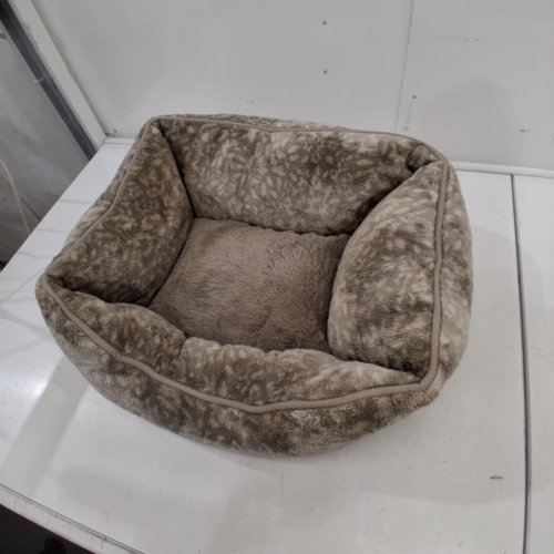 SMALL DOG PLUSH SOFA BED - 20" X 16" X 8" - GREY/BROWN image 3