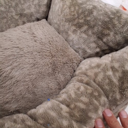 SMALL DOG PLUSH SOFA BED - 20" X 16" X 8" - GREY/BROWN image 4