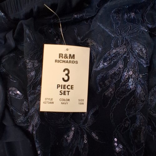 3PC WOMEN'S R&M RICHARDS FORMAL APPAREL SET - 18W - NAVY (STYLE: 42734W) image 2