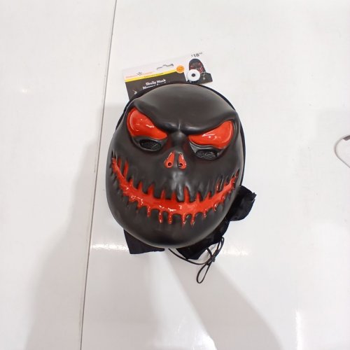 WAY TO CELEBRATE! ADULT LIGHT-UP SKULLY MASK - OSFM - BLACK AND RED image 2