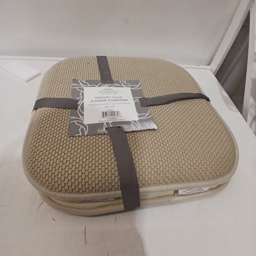 2PK MARINA DECORATION NON-SLIP CHAIR CUSHIONS - 16"X16" - BEIGE LINEN (MODEL: CA58554) image 2