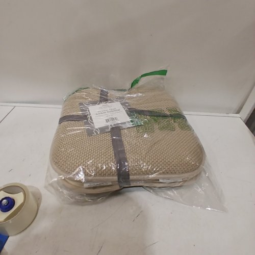 2PK MARINA DECORATION NON-SLIP CHAIR CUSHIONS - 16"X16" - BEIGE LINEN (MODEL: CA58554) image 4