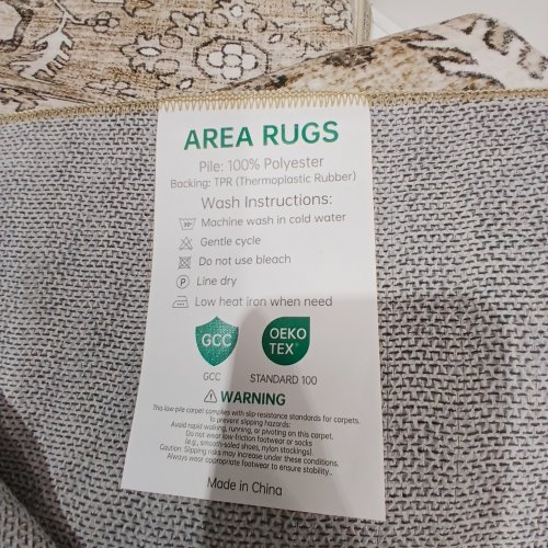 ZUNTKON NON-SLIP WASHABLE AREA RUG - 9FT X 12FT - TEA BROWN image 3