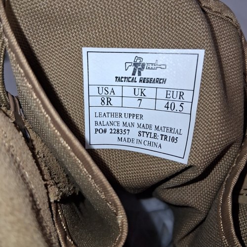 MEN'S BELLEVILLE TACTICAL RESEARCH TR105 MINIMALIST COMBAT BOOT - SIZE 8 - COYOTE/BEIGEISH BROWN image 4