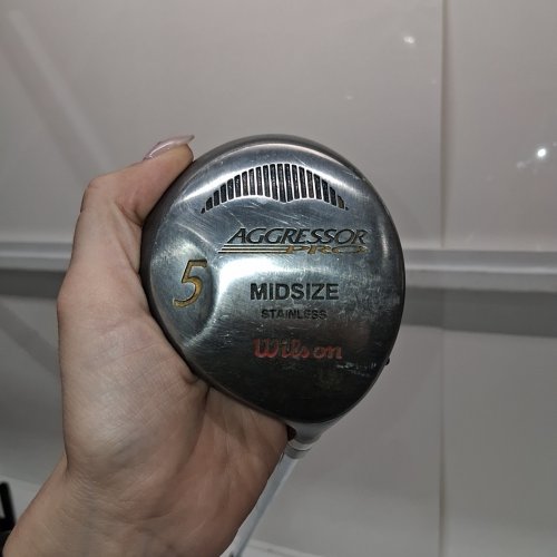 WILSON AGGRESSOR PRO GOLF CLUB - 5 MIDSIZE - 18° TO 22° - RIGHT HANDED - SILVER image 2