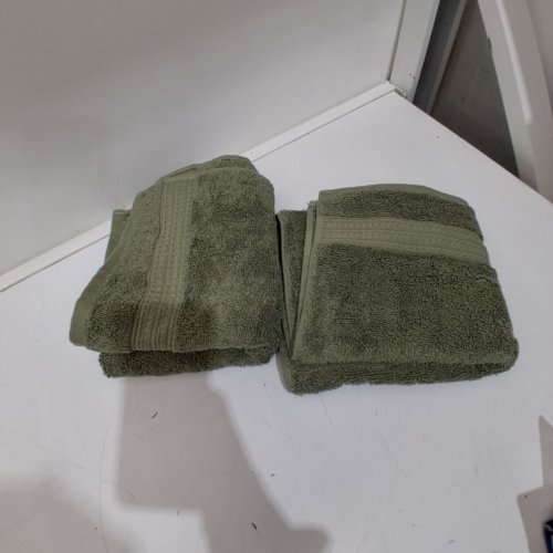 2PK SERENE HOME COLLECTION HAND TOWELS - GREEN - (MODEL: 3414444) image 2