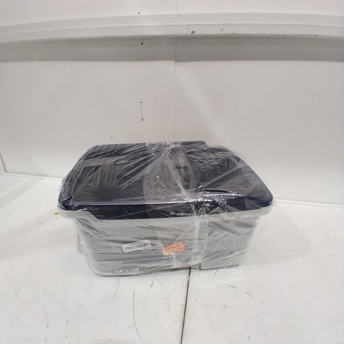 IRIS USA CAT LITTER BOX ENCLOSURE WITH SCOOP AND FRONT DOOR FLAP - 15" X 19" - NAVY/CLEAR ( MODEL: CLH-15) image 3