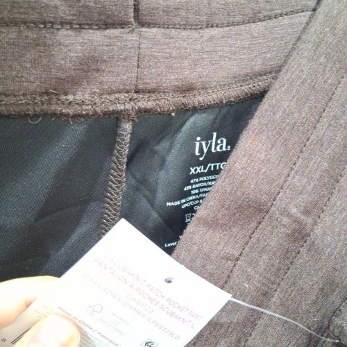 WOMEN'S IYLA SCUBAKNIT PATCH POCKET DRAWSTRING PANTS - XXL - BROWN image 3