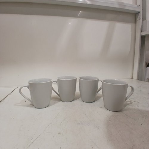 4PK AMAZON BASICS PORCELAIN COFFEE MUG SET - 12 OZ - WHITE image 2