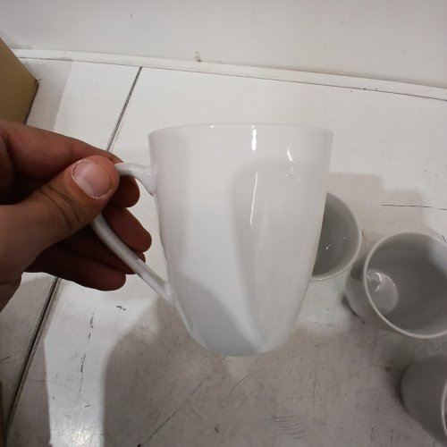 4PK AMAZON BASICS PORCELAIN COFFEE MUG SET - 12 OZ - WHITE image 4