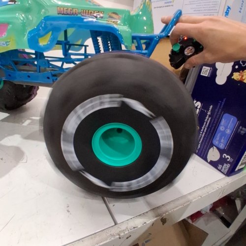 HOT WHEELS RC MONSTER TRUCKS MEGA-WREX IN 1:6TH SCALE EXTRA LARGE REMOTE-CONTROL TOY TRUCK - BLUE (MODEL: HPK28) image 2