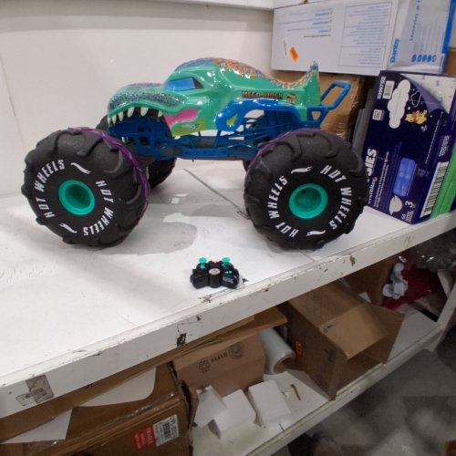 HOT WHEELS RC MONSTER TRUCKS MEGA-WREX IN 1:6TH SCALE EXTRA LARGE REMOTE-CONTROL TOY TRUCK - BLUE (MODEL: HPK28) image 3