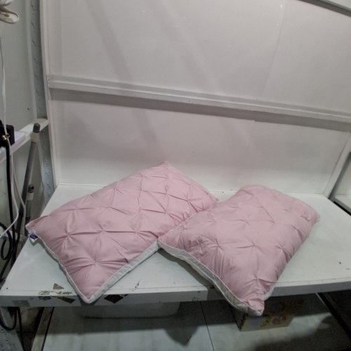2PK MELLOW PLOOF PILLOW - KING, 20" X 36" - PINK ROSE image 2
