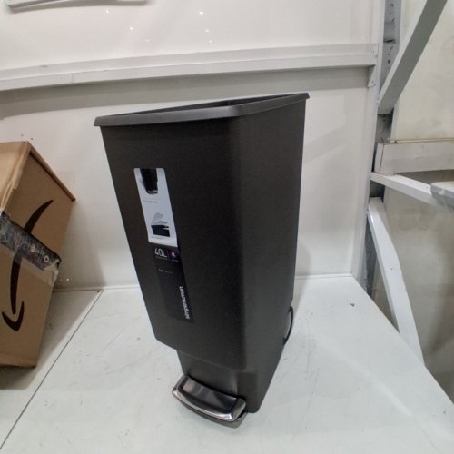 SIMPLEHUMAN SLIM PLASTIC STEP TRASH CAN WITH WHEELS & SILENT CLOSE LID - 40L - GREY (MODEL: CW1363) image 2