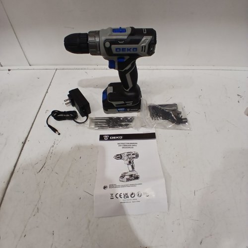 DEKOPRO ELECTRIC CORDLESS POWER DRILL WITH BITS - 20V - BLUE/GREY (MODEL: DKCD20XL02G) image 3