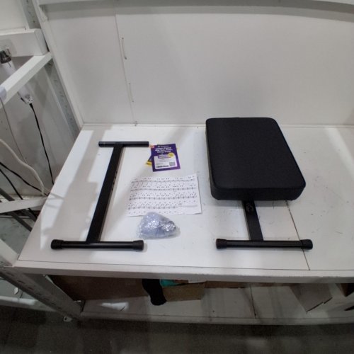 ROCKJAM ADJUSTABLE PADDED KEYBOARD BENCH WITH X-STYLE STAND - BLACK (MODEL: KBB100) image 2