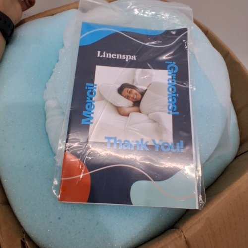 LINENSPA MEMORY GEL INFUSED COOLING FOAM MATTRESS TOPPER - 3" X 75" X 57-QUEEN- BLUE image 3