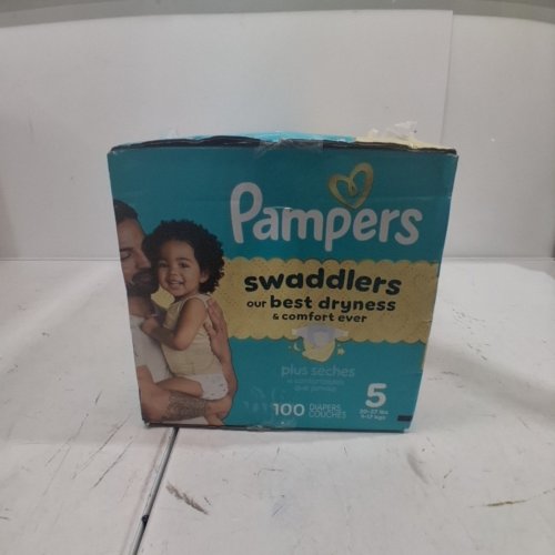 100PK PAMPERS SWADDLERS 100% LEAKPROOF DISPOSABLE BABY DIAPERS - SIZE 5 image 3