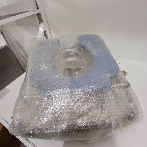 PORTABLE COMMODE CHAIR FOR SENIORS - 300 LBS - BLUE/SILVER image 2