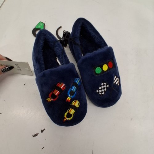 BOYS GEORGE RACING CAR SLIPPERS - 9-10 - NAVY image 4
